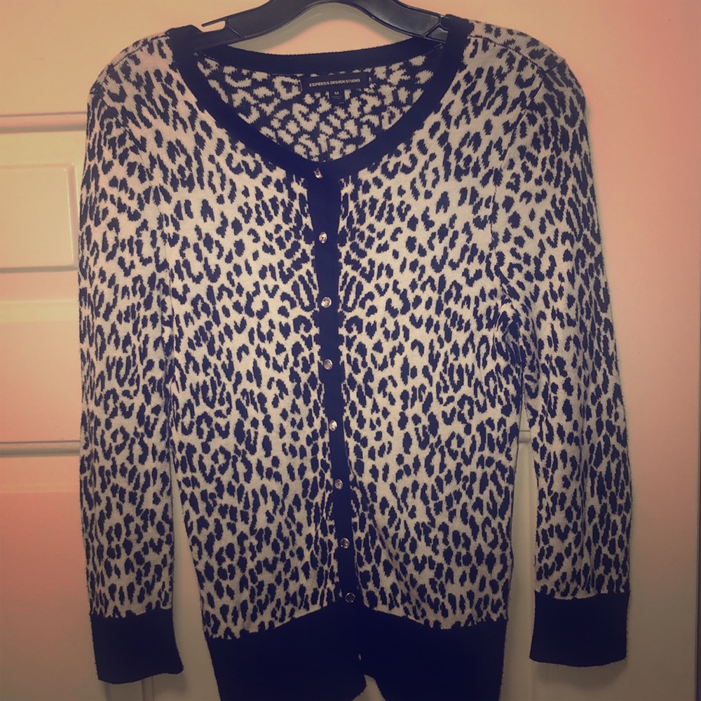 Express Animal Print Cardigan